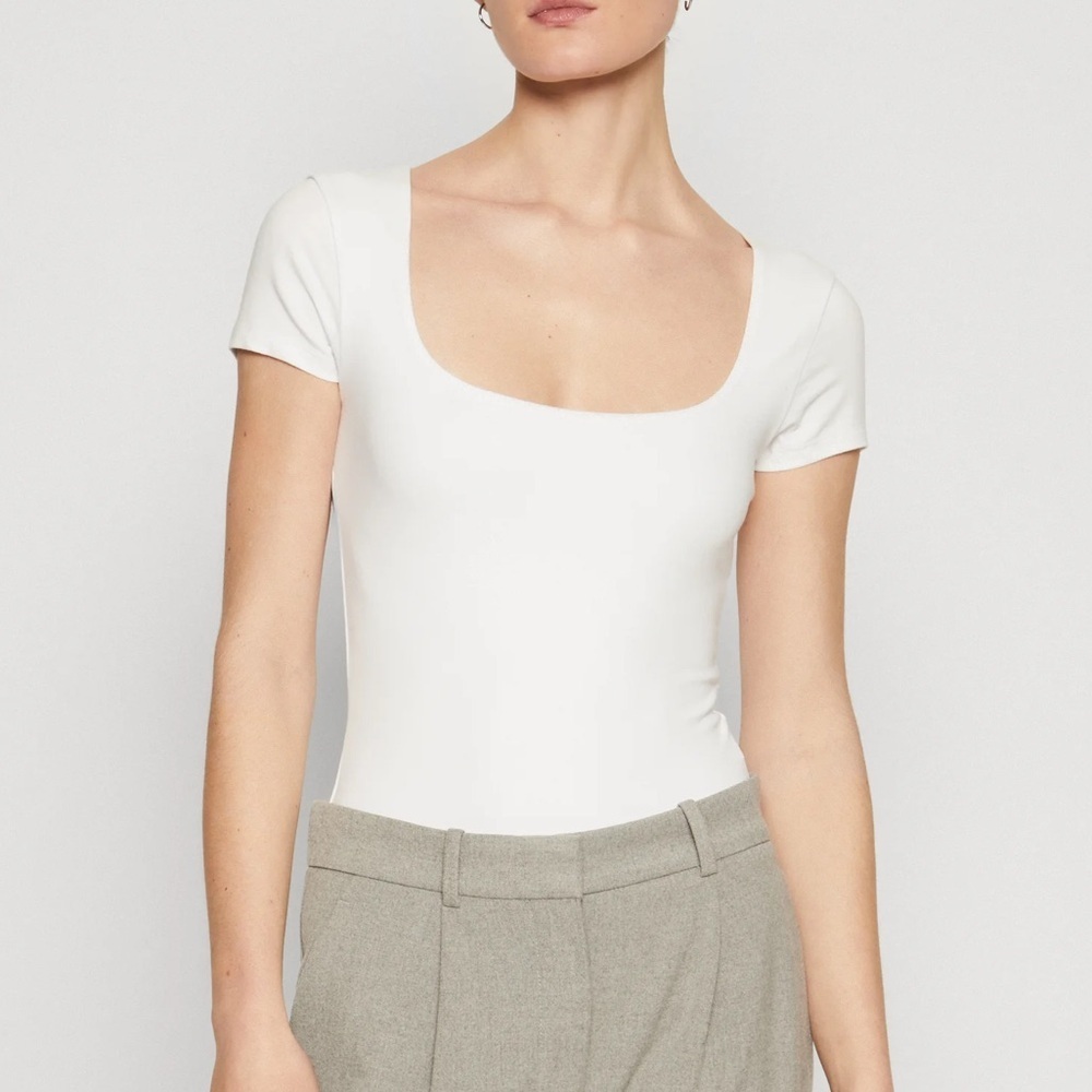 Abercrombie CREAM Seamless Square Neck Bodysuit NWT